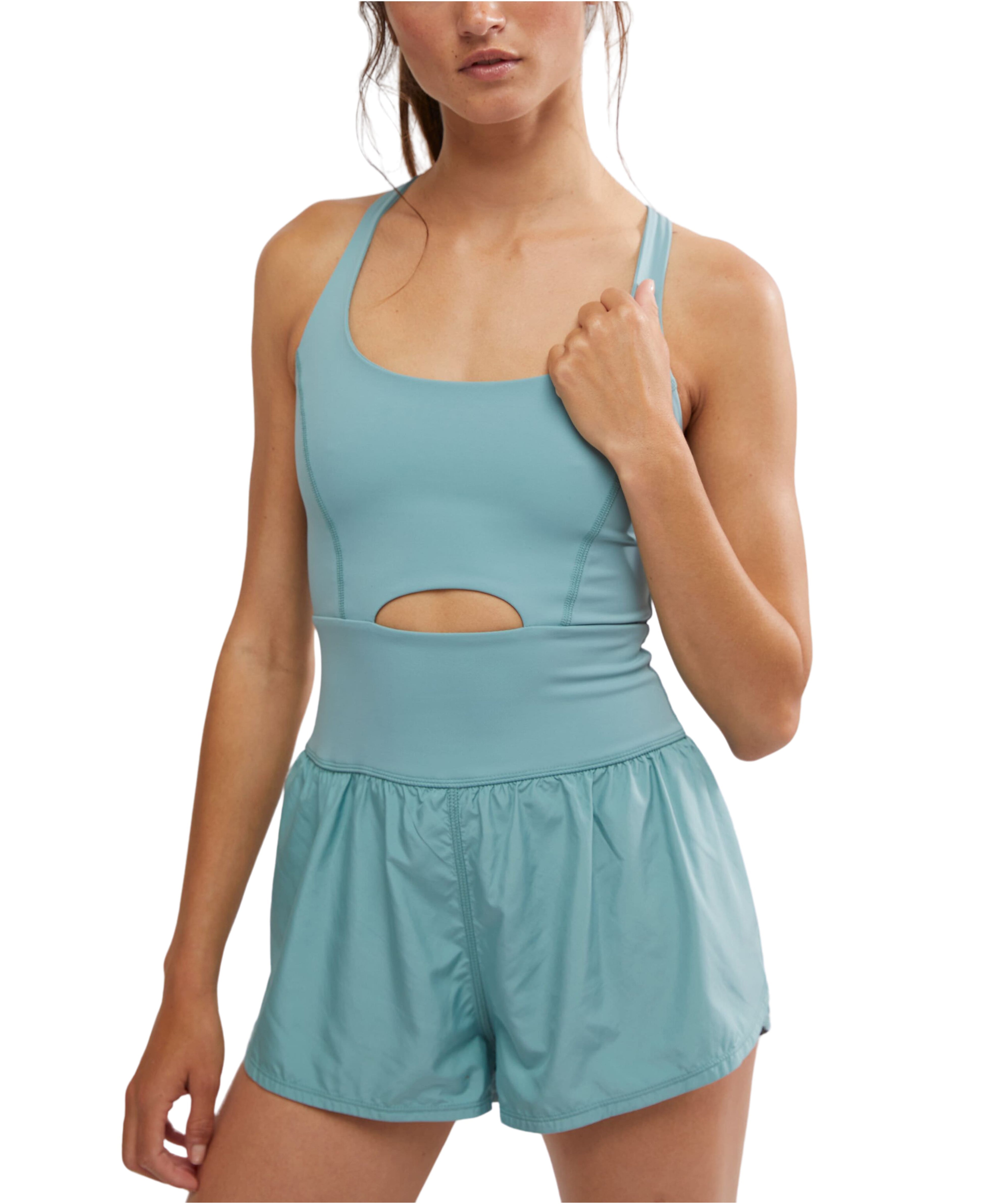 FP Movement 02. WOMENS APPAREL - WOMENS DRESS|SKIRT - WOMENS JUMPERS Women's Righteous Runsie 3318 EUCALYPTUS