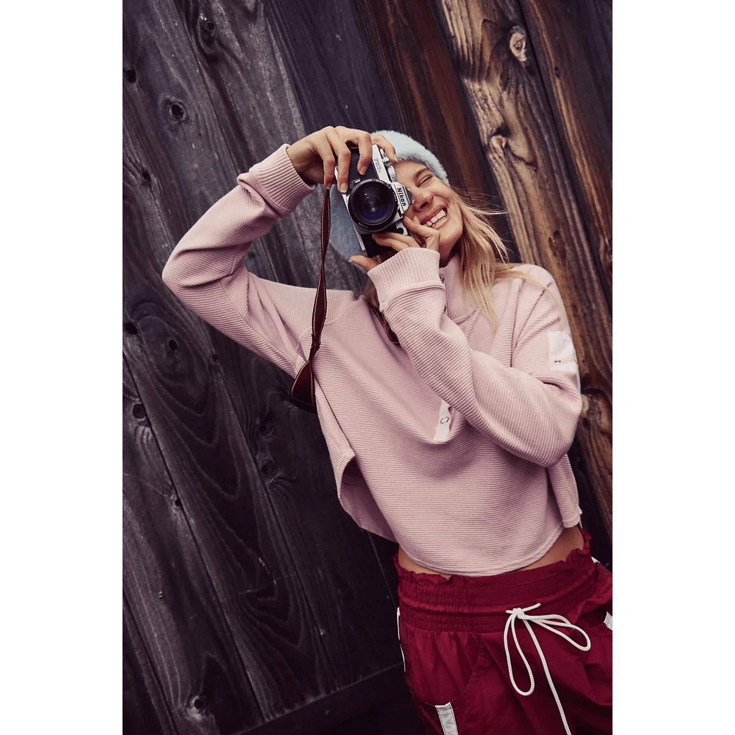 FP Movement 02. WOMENS APPAREL - WOMENS LS SHIRTS - WOMENS LS CASUAL Women's So Fly Henley Layer 6253 ROSE QUARTZ