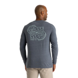 Free Fly Apparel 01. MENS APPAREL - MENS T-SHIRTS - MENS T-SHIRT LS Dueling Reds Long Sleeve HEATHER STORM CLOUD