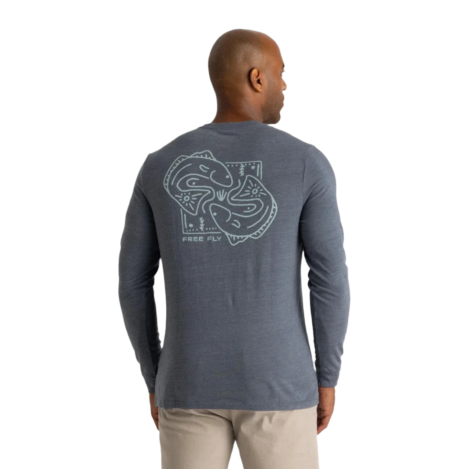 Free Fly Apparel 01. MENS APPAREL - MENS T-SHIRTS - MENS T-SHIRT LS Dueling Reds Long Sleeve HEATHER STORM CLOUD