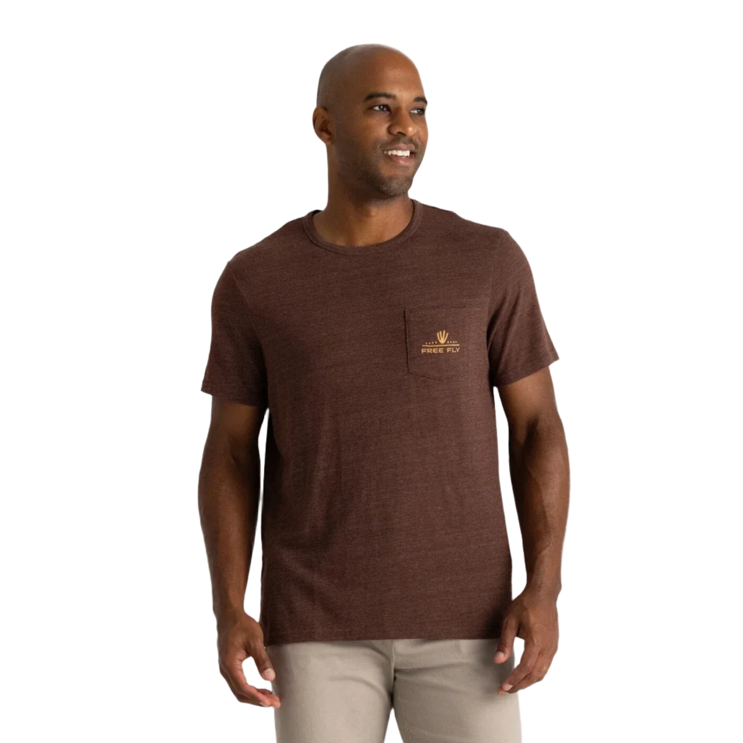 Free Fly Apparel 01. MENS APPAREL - MENS T-SHIRTS - MENS T-SHIRT SS Dueling Reds Pocket Tee HEATHER CHESTNUT