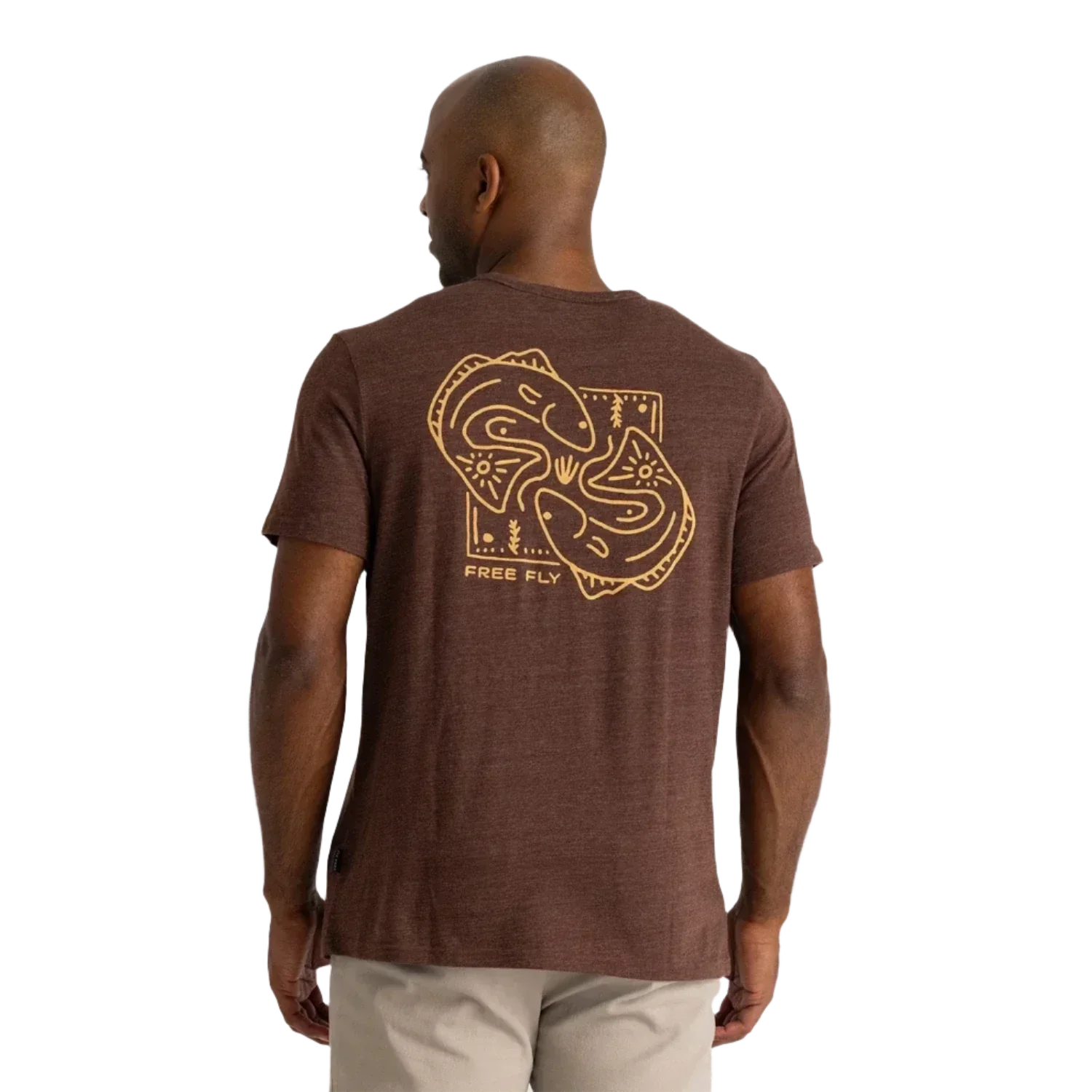 Free Fly Apparel 01. MENS APPAREL - MENS T-SHIRTS - MENS T-SHIRT SS Dueling Reds Pocket Tee HEATHER CHESTNUT