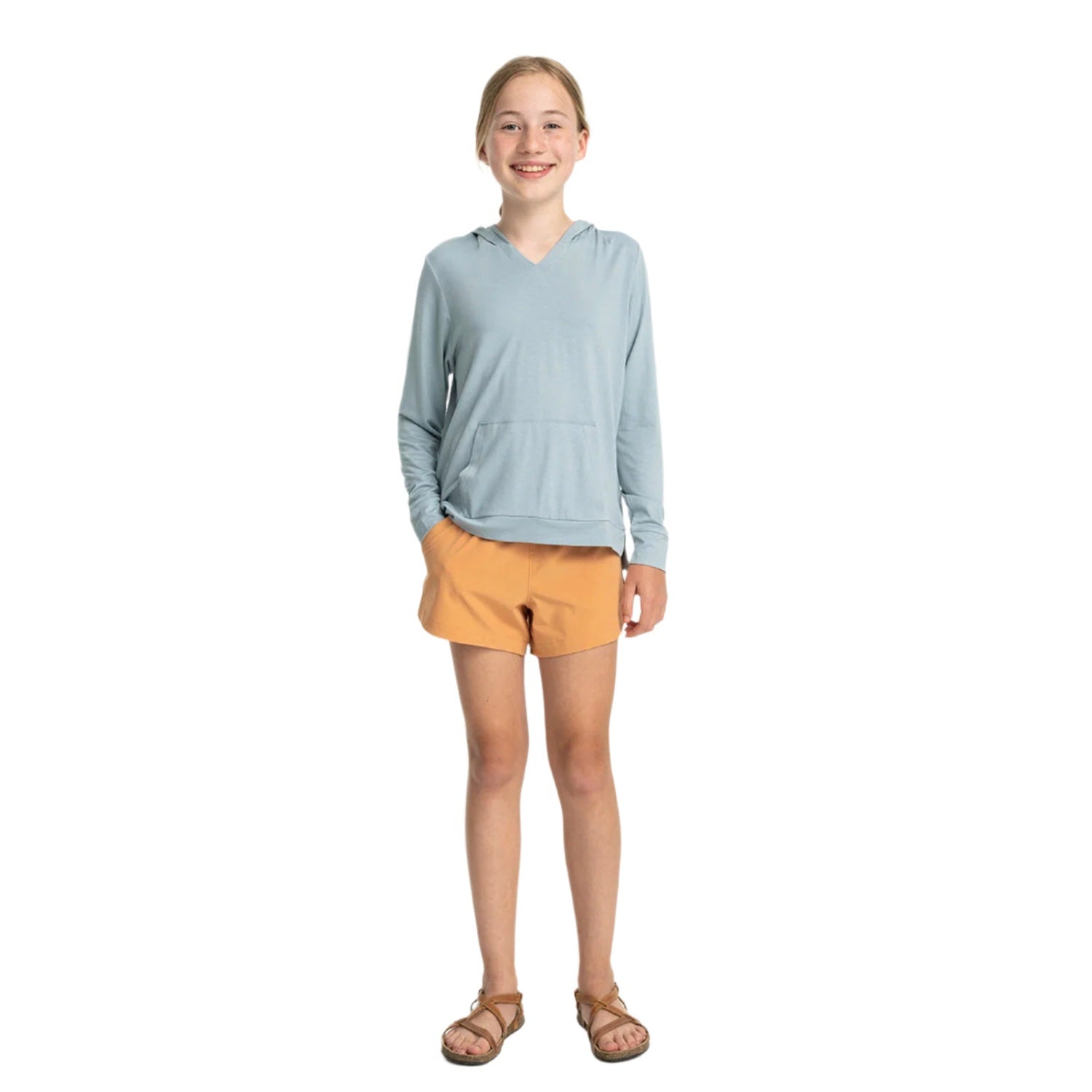 Free Fly Apparel 03. KIDS|BABY - KIDS - KIDS TOPS Girls' Bamboo Shade Hoodie OCEAN MIST