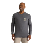 Free Fly Apparel 01. MENS APPAREL - MENS T-SHIRTS - MENS T-SHIRT LS Mellow Meadow Long Sleeve HEATHER BLACK SAND