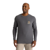 Free Fly Apparel 01. MENS APPAREL - MENS T-SHIRTS - MENS T-SHIRT LS Mellow Meadow Long Sleeve HEATHER BLACK SAND