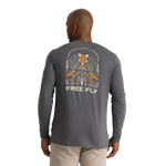 Free Fly Apparel 01. MENS APPAREL - MENS T-SHIRTS - MENS T-SHIRT LS Mellow Meadow Long Sleeve HEATHER BLACK SAND