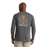 Free Fly Apparel 01. MENS APPAREL - MENS T-SHIRTS - MENS T-SHIRT LS Mellow Meadow Long Sleeve HEATHER BLACK SAND