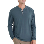 Free Fly Apparel 01. MENS APPAREL - MENS LS SHIRTS - MENS LS CASUAL Men's Bamboo Flex Long Sleeve Henley MIDNIGHT