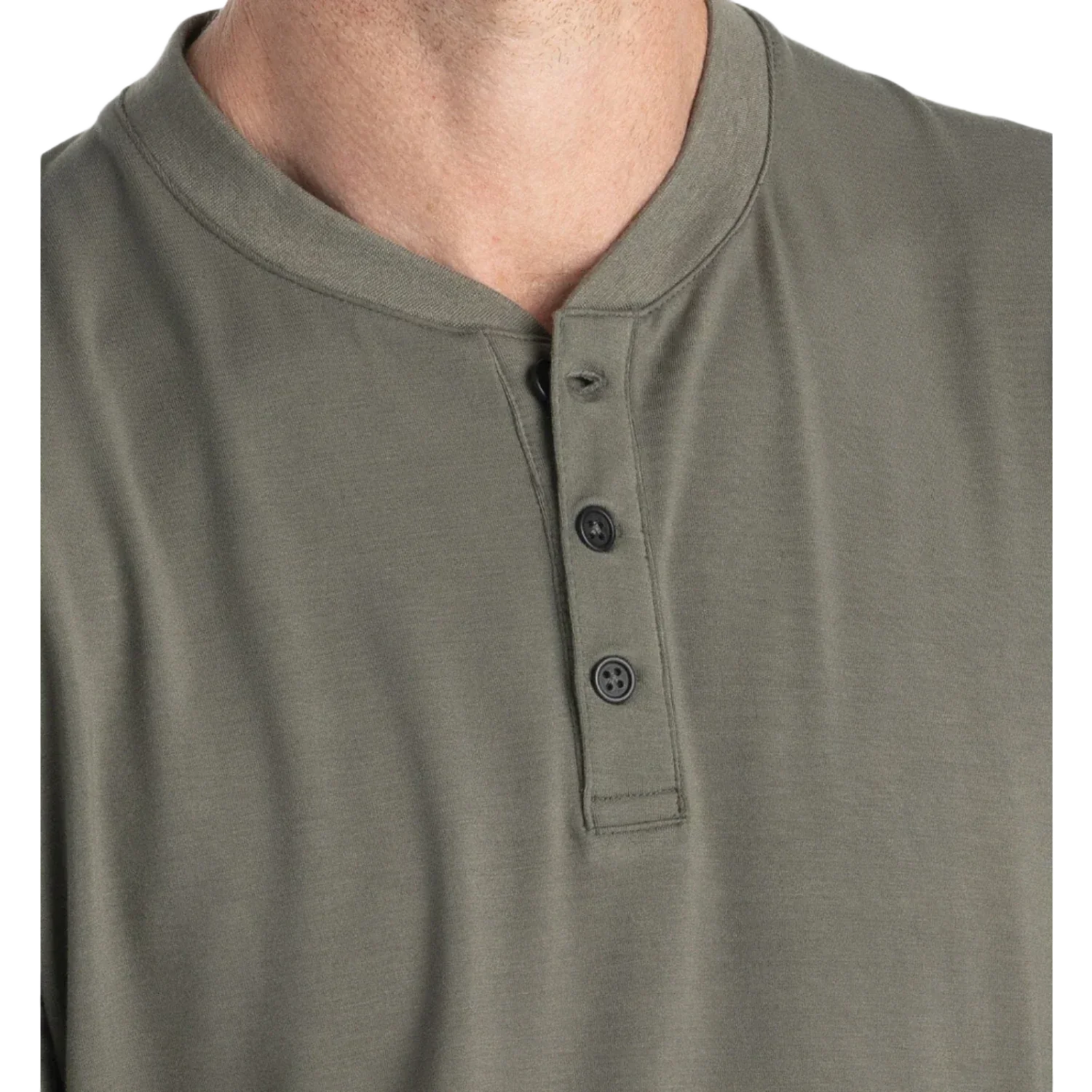 Free Fly Apparel 01. MENS APPAREL - MENS LS SHIRTS - MENS LS CASUAL Men's Bamboo Flex Long Sleeve Henley FATIGUE