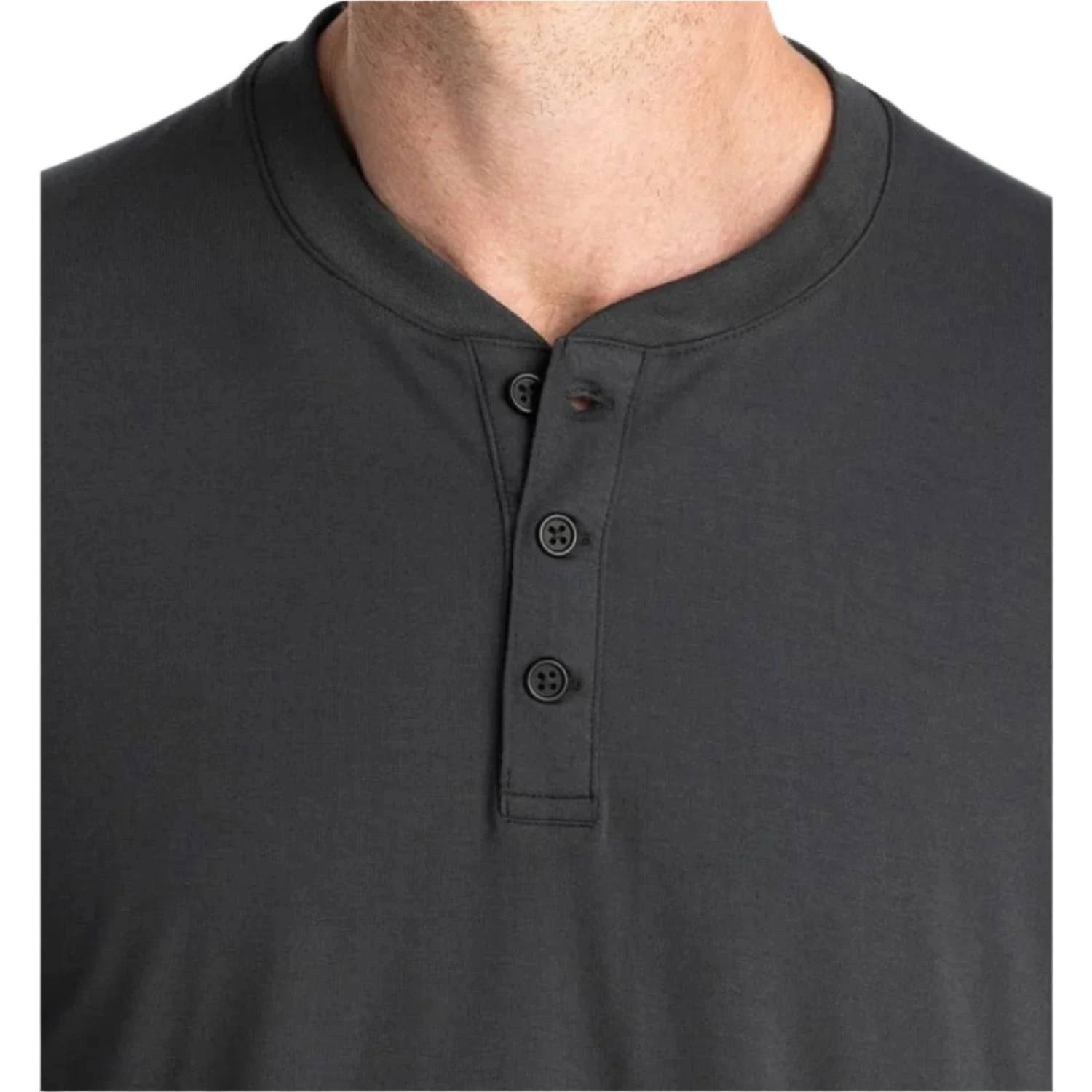 Free Fly Apparel 01. MENS APPAREL - MENS LS SHIRTS - MENS LS CASUAL Men's Bamboo Flex Long Sleeve Henley BLACK SAND