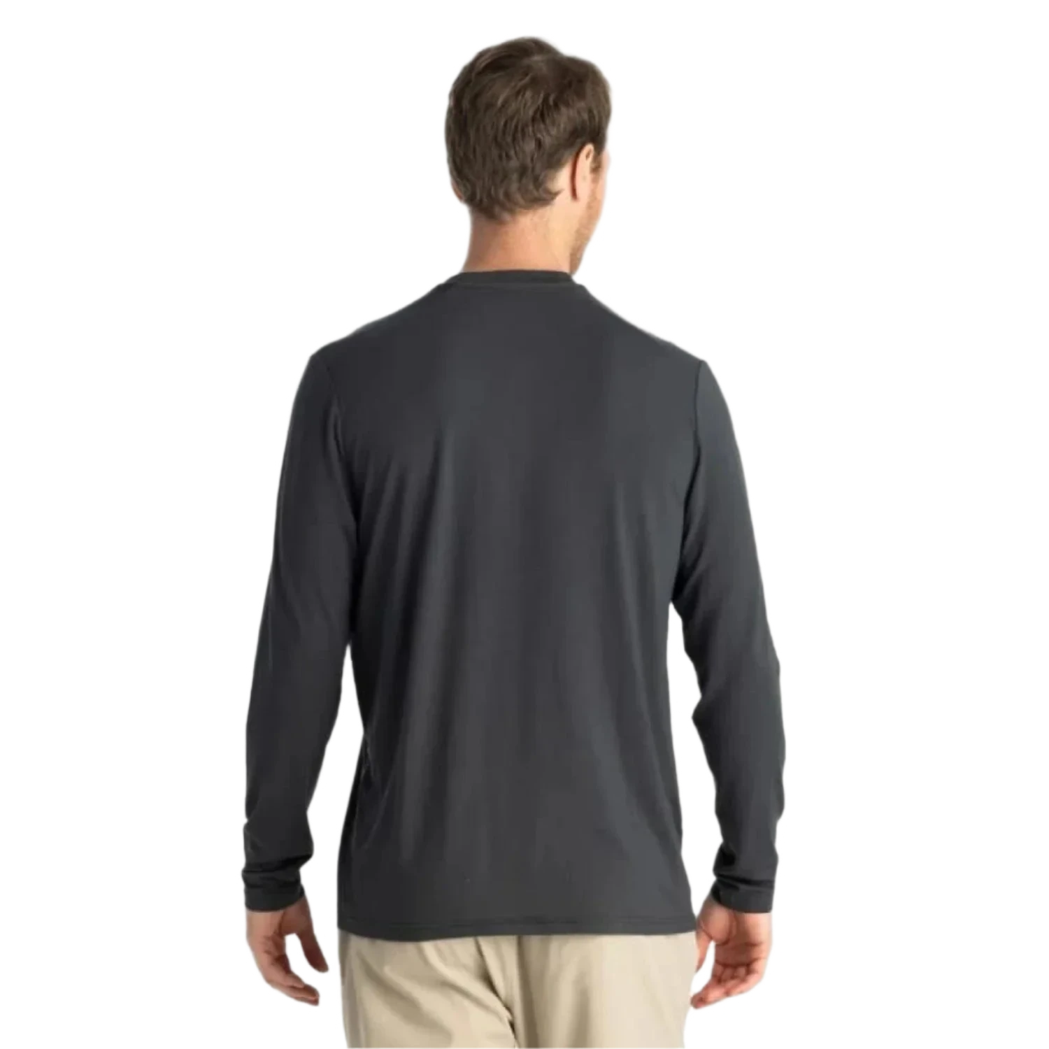 Free Fly Apparel 01. MENS APPAREL - MENS LS SHIRTS - MENS LS CASUAL Men's Bamboo Flex Long Sleeve Henley BLACK SAND