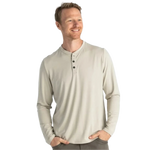 Free Fly Apparel 01. MENS APPAREL - MENS LS SHIRTS - MENS LS CASUAL Men's Bamboo Flex Long Sleeve Henley SANDSTONE