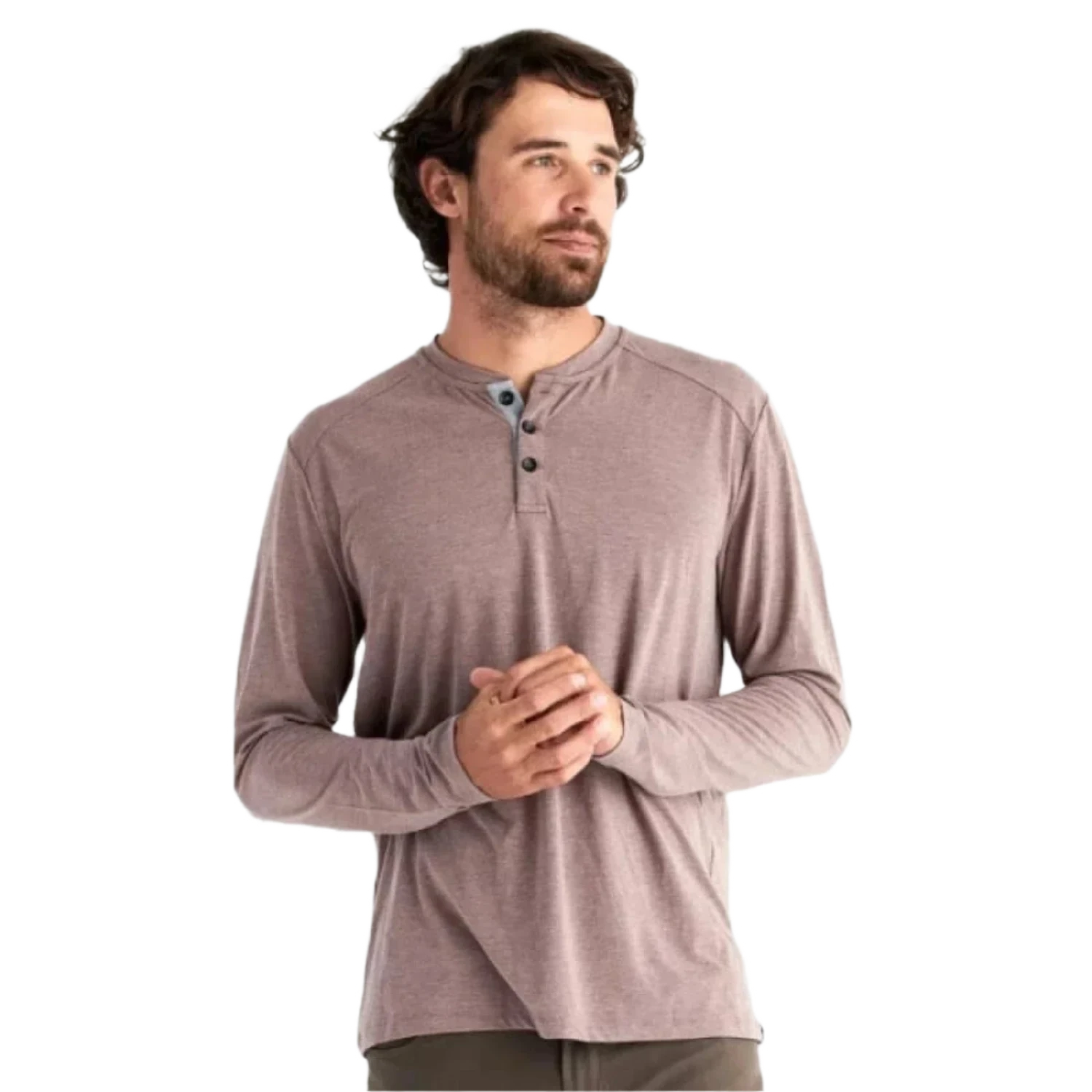 Free Fly Apparel 01. MENS APPAREL - MENS LS SHIRTS - MENS LS CASUAL Men's Bamboo Flex Long Sleeve Henley MUSTANG