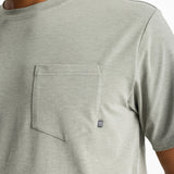 Free Fly Apparel 01. MENS APPAREL - MENS SS SHIRTS - MENS SS ACTIVE Men's Bamboo Flex Pocket Tee HEATHER AGAVE GREEN