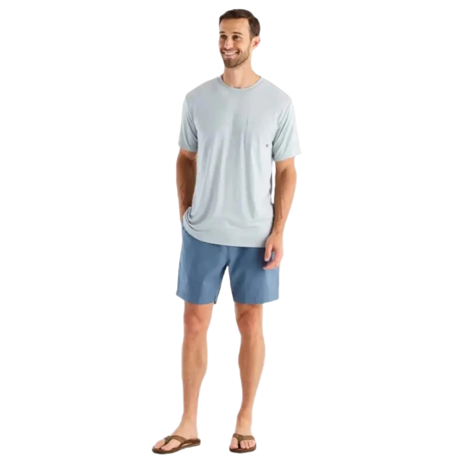 Free Fly Apparel 01. MENS APPAREL - MENS SS SHIRTS - MENS SS ACTIVE Men's Bamboo Flex Pocket Tee HEATHER ASPEN GREY