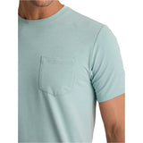 Free Fly Apparel 01. MENS APPAREL - MENS SS SHIRTS - MENS SS ACTIVE Men's Bamboo Flex Pocket Tee HEATHER OCEAN MIST