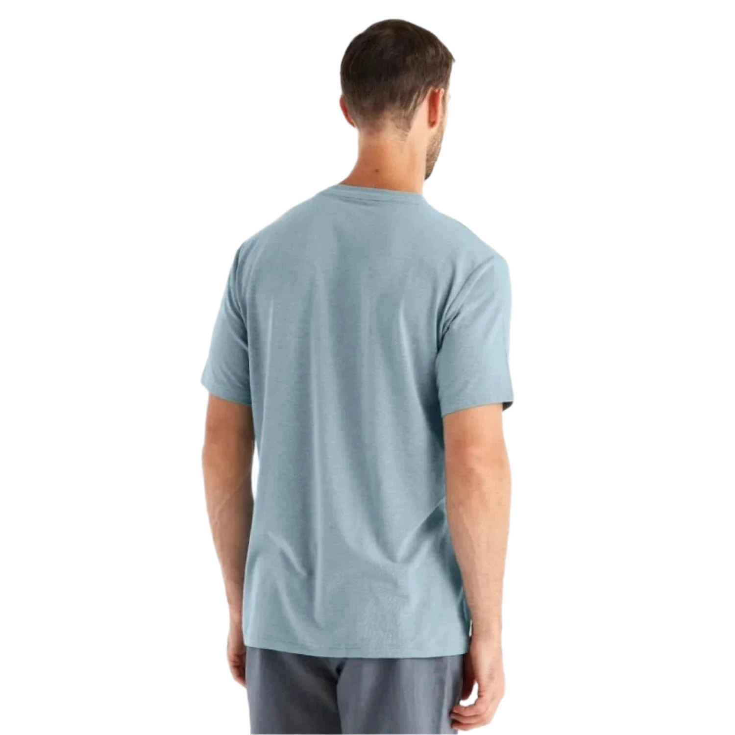 Free Fly Apparel 01. MENS APPAREL - MENS SS SHIRTS - MENS SS ACTIVE Men's Bamboo Flex Pocket Tee HTHR BLUE DUSK