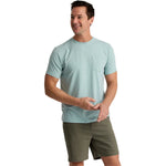 Free Fly Apparel 01. MENS APPAREL - MENS SS SHIRTS - MENS SS ACTIVE Men's Bamboo Flex Pocket Tee HEATHER OCEAN MIST