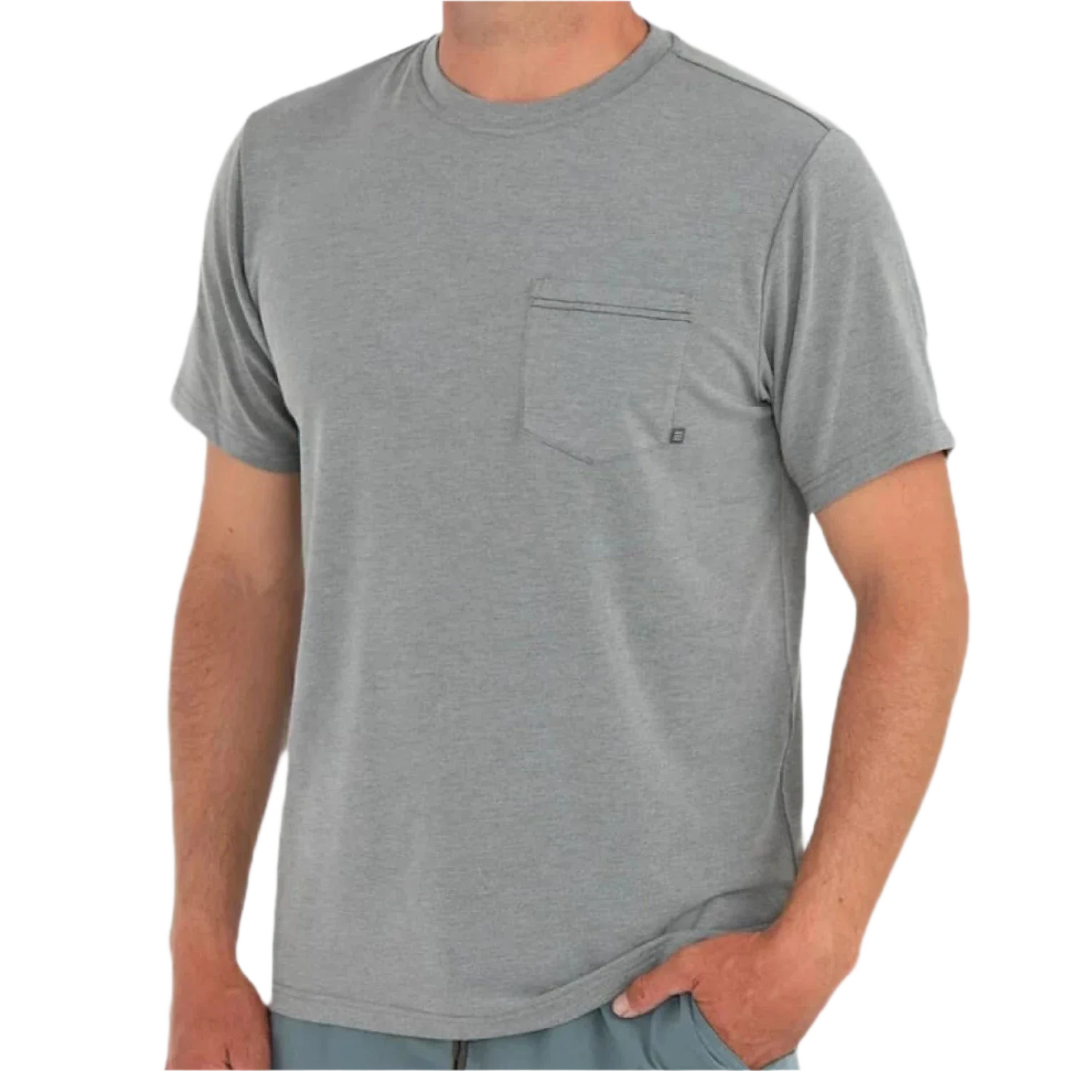 Free Fly Apparel 01. MENS APPAREL - MENS SS SHIRTS - MENS SS ACTIVE Men's Bamboo Flex Pocket Tee HEATHER GRAPHITE