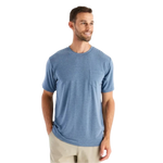 Free Fly Apparel 01. MENS APPAREL - MENS SS SHIRTS - MENS SS ACTIVE Men's Bamboo Flex Pocket Tee HEATHER DEEPWATER