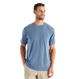 Free Fly Apparel 01. MENS APPAREL - MENS SS SHIRTS - MENS SS ACTIVE Men's Bamboo Flex Pocket Tee HEATHER DEEPWATER