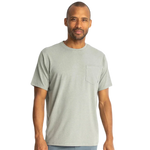 Free Fly Apparel 01. MENS APPAREL - MENS SS SHIRTS - MENS SS ACTIVE Men's Bamboo Flex Pocket Tee HEATHER AGAVE GREEN