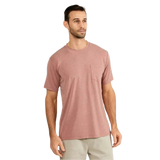 Free Fly Apparel 01. MENS APPAREL - MENS SS SHIRTS - MENS SS ACTIVE Men's Bamboo Flex Pocket Tee HEATHER BRICK