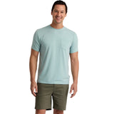 Free Fly Apparel 01. MENS APPAREL - MENS SS SHIRTS - MENS SS ACTIVE Men's Bamboo Flex Pocket Tee HEATHER OCEAN MIST