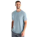 Free Fly Apparel 01. MENS APPAREL - MENS SS SHIRTS - MENS SS ACTIVE Men's Bamboo Flex Pocket Tee HEATHER TIDE