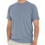 Free Fly Apparel 01. MENS APPAREL - MENS SS SHIRTS - MENS SS ACTIVE Men's Bamboo Flex Pocket Tee HTHR BLUE DUSK