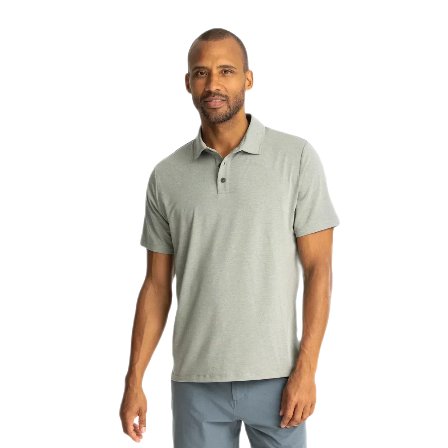 Free Fly Apparel 01. MENS APPAREL - MENS SS SHIRTS - MENS SS POLO Men's Bamboo Flex Polo II HEATHER AGAVE GREEN