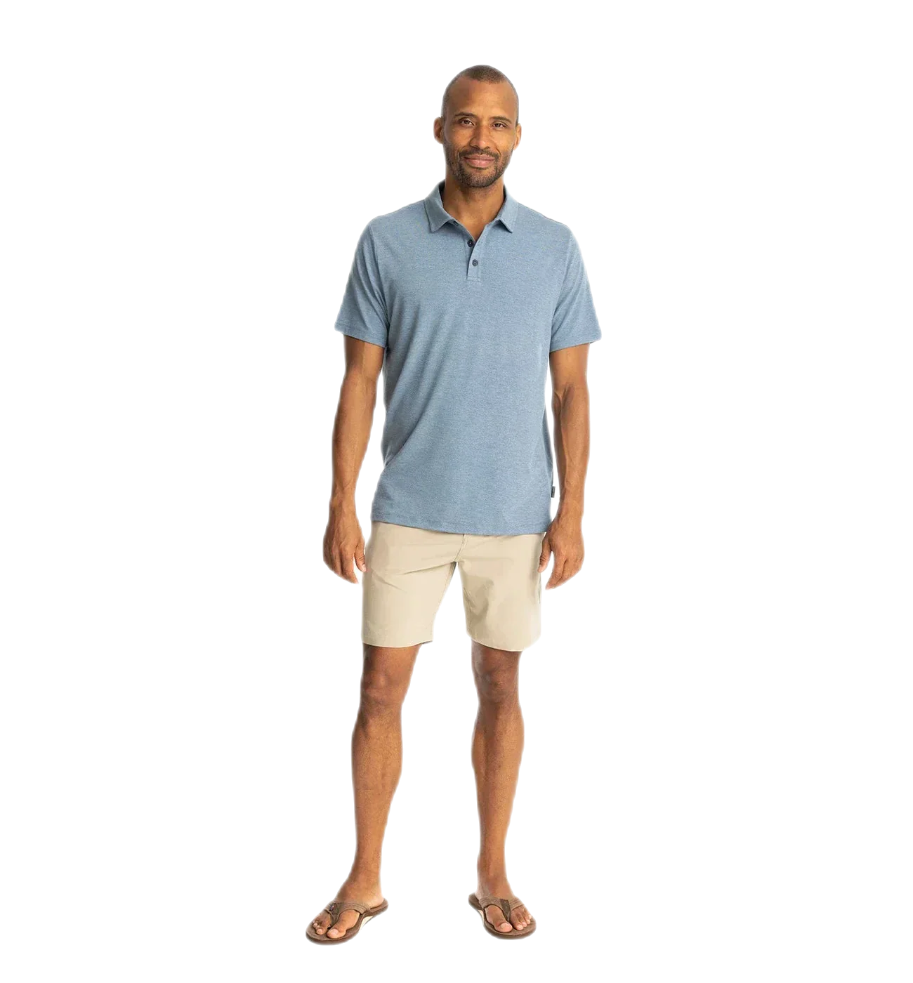 Free Fly Apparel 01. MENS APPAREL - MENS SS SHIRTS - MENS SS POLO Men's Bamboo Flex Polo II HEATHER DEEPWATER