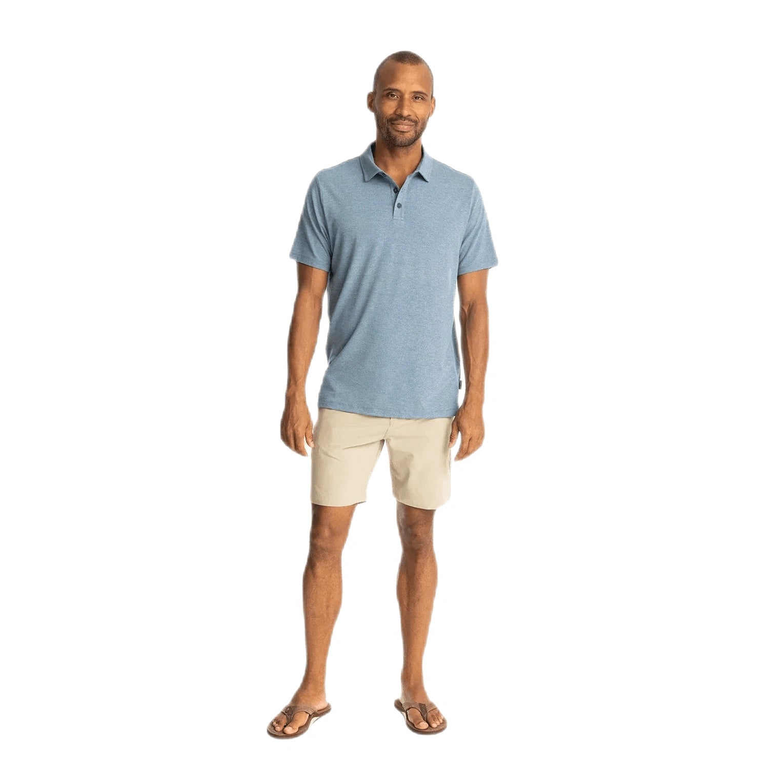 Free Fly Apparel 01. MENS APPAREL - MENS SS SHIRTS - MENS SS POLO Men's Bamboo Flex Polo II HEATHER DEEPWATER