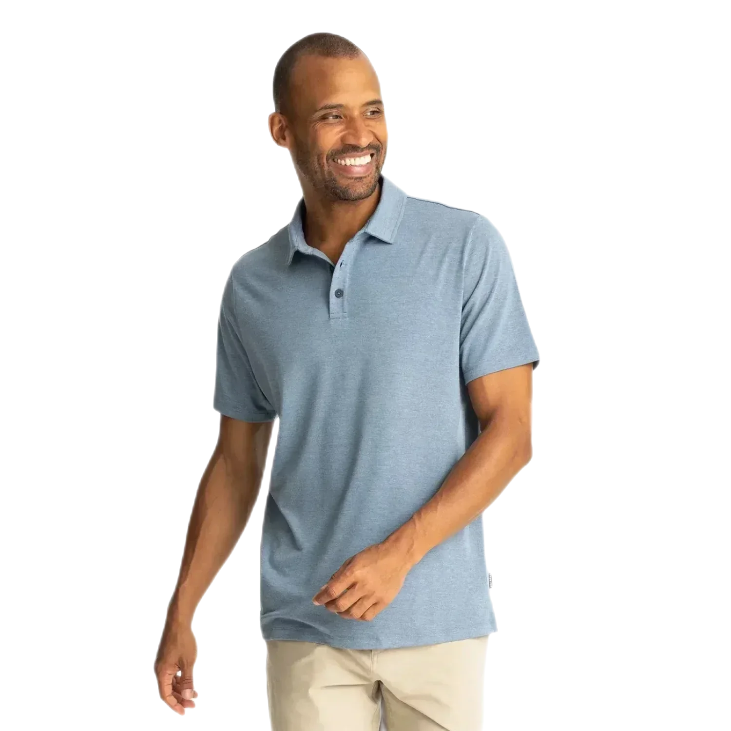 Free Fly Apparel 01. MENS APPAREL - MENS SS SHIRTS - MENS SS POLO Men's Bamboo Flex Polo II HEATHER DEEPWATER