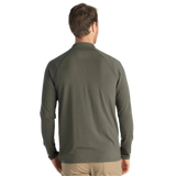 Free Fly Apparel 01. MENS APPAREL - MENS LS SHIRTS - MENS LS CASUAL Men's Bamboo Flex Quarter Zip FATIGUE