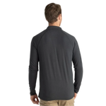 Free Fly Apparel 01. MENS APPAREL - MENS LS SHIRTS - MENS LS CASUAL Men's Bamboo Flex Quarter Zip BLACK SAND