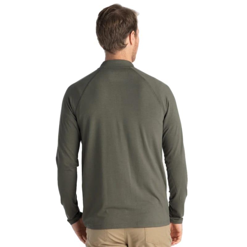 Free Fly Apparel 01. MENS APPAREL - MENS LS SHIRTS - MENS LS CASUAL Men's Bamboo Flex Quarter Zip FATIGUE