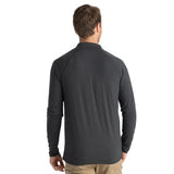 Free Fly Apparel 01. MENS APPAREL - MENS LS SHIRTS - MENS LS CASUAL Men's Bamboo Flex Quarter Zip BLACK SAND