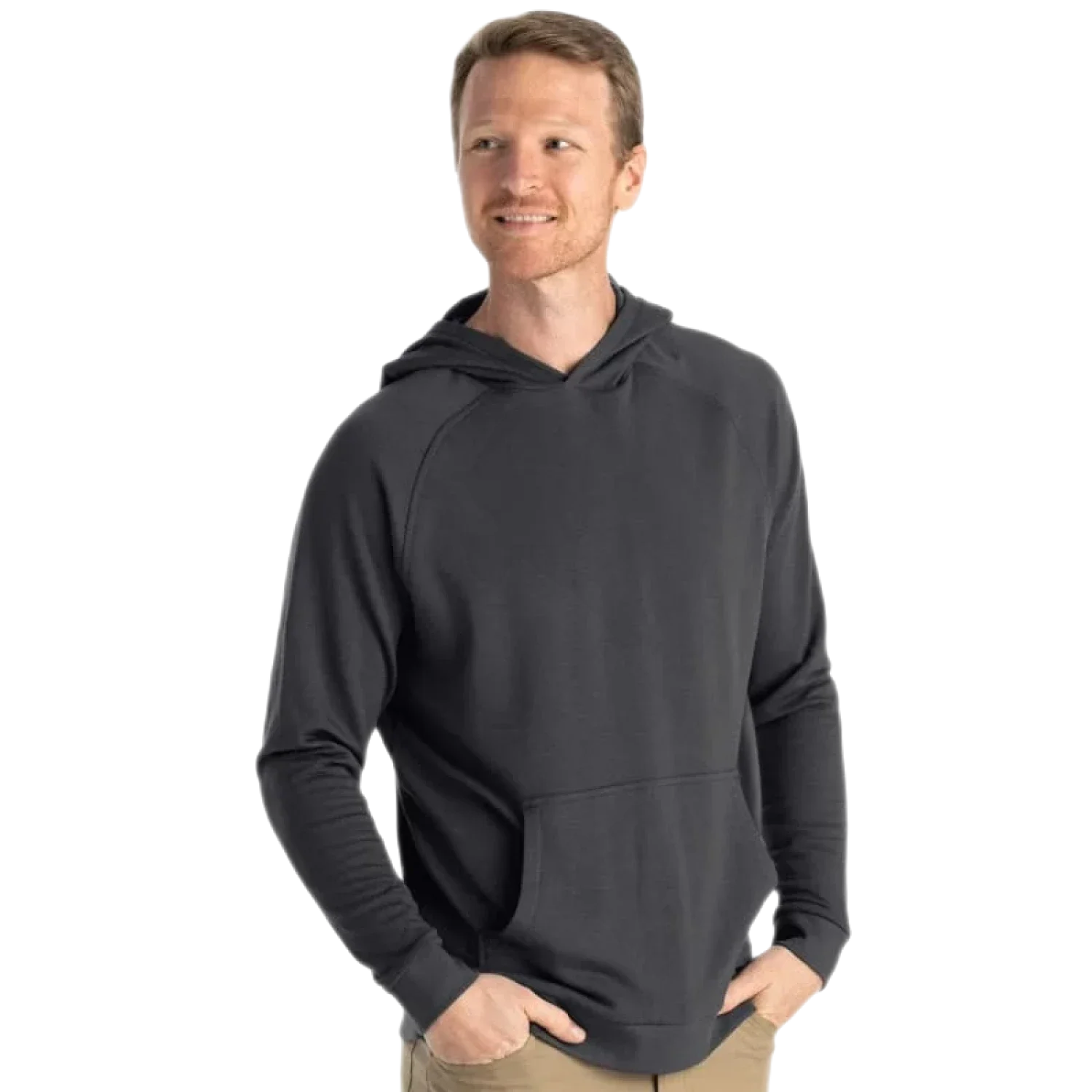 Free Fly Apparel 01. MENS APPAREL - MENS HOODIES|SWEATERS - MENS PO HOODY Men's Bamboo Lightweight Fleece Hoody BLACK SAND