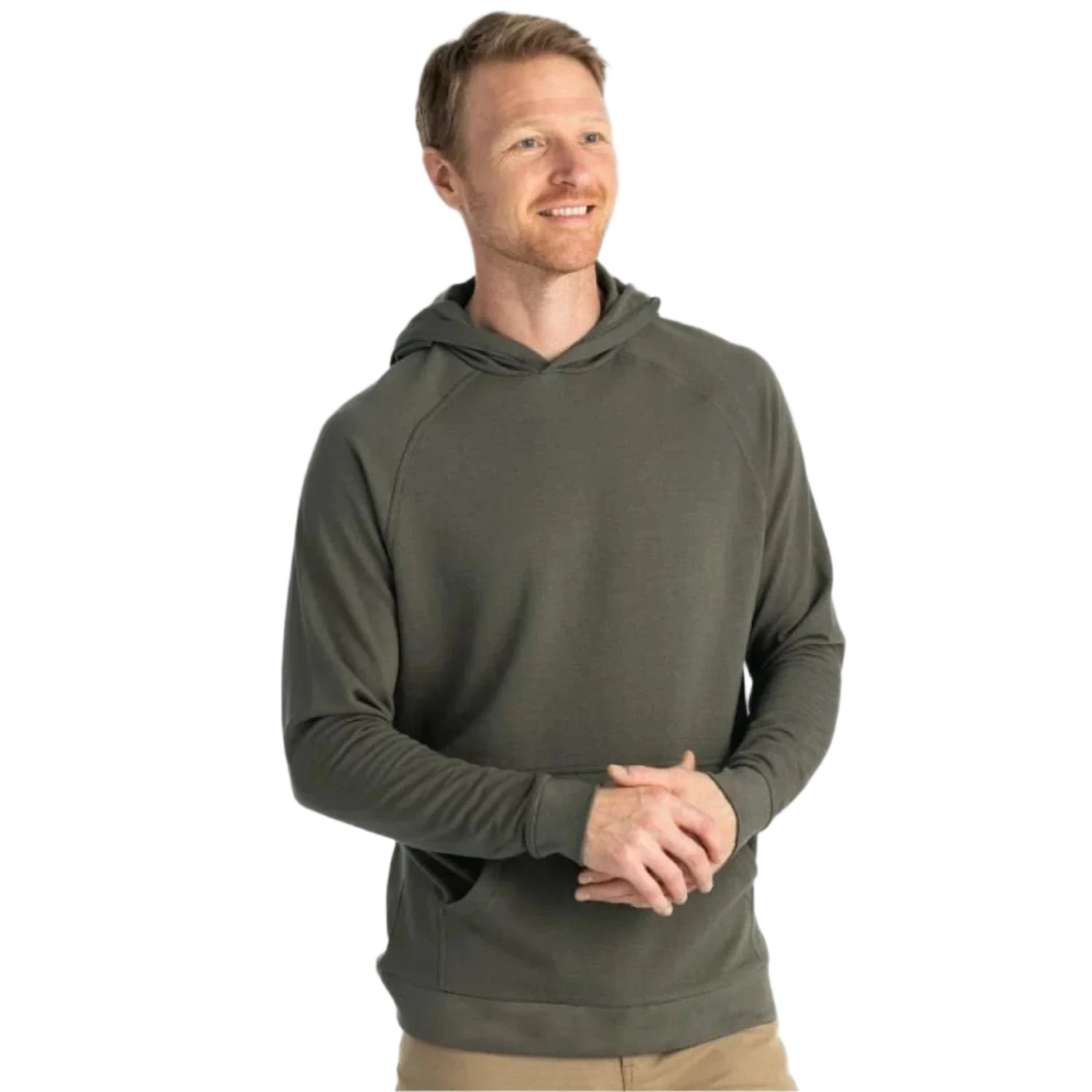 Free Fly Apparel 01. MENS APPAREL - MENS HOODIES|SWEATERS - MENS PO HOODY Men's Bamboo Lightweight Fleece Hoody FATIGUE