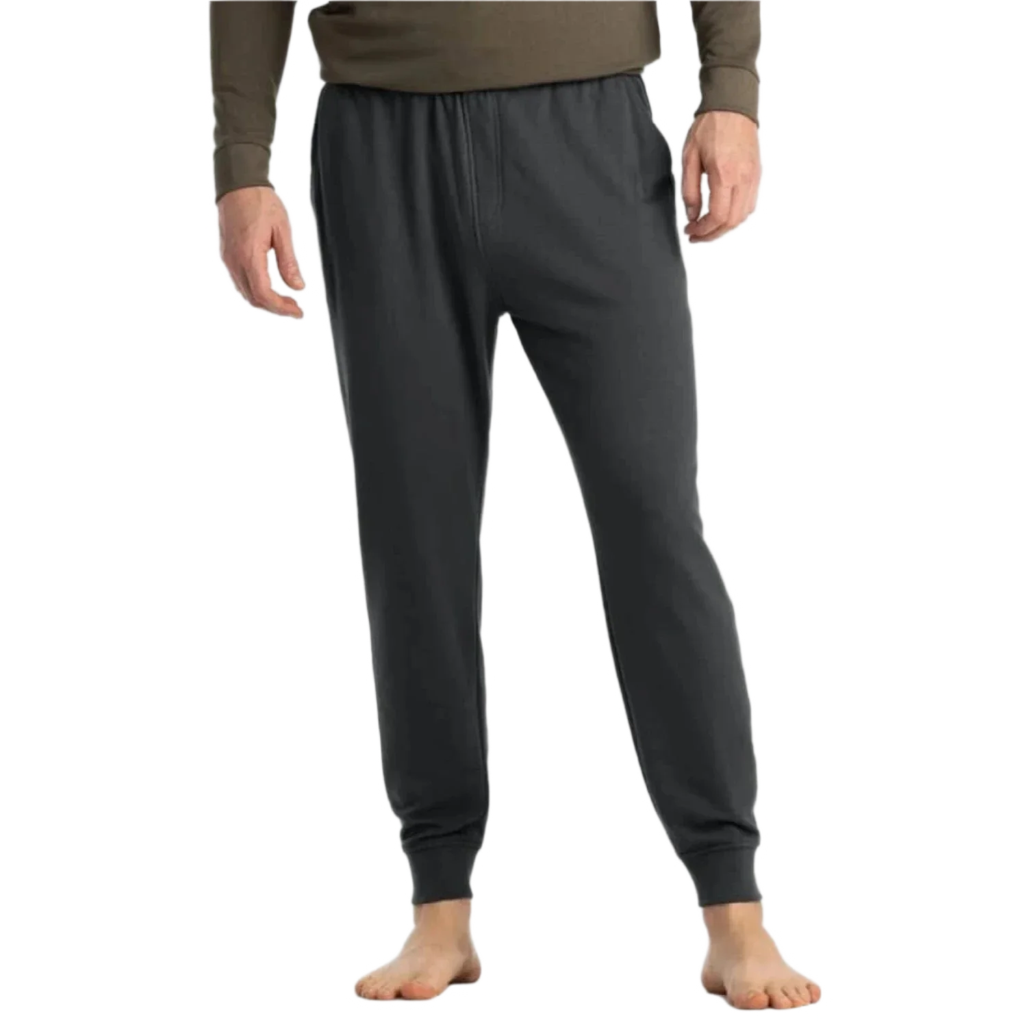 Free Fly Apparel 01. MENS APPAREL - MENS PANTS - MENS PANTS LOUNGE Men's Bamboo Lightweight Fleece Jogger BLACK SAND