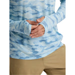 Free Fly Apparel 01. MENS APPAREL - MENS LS SHIRTS - MENS LS HOODY Men's Bamboo Lightweight Hoodie SEASMOKE CAMO - SURF BLUE