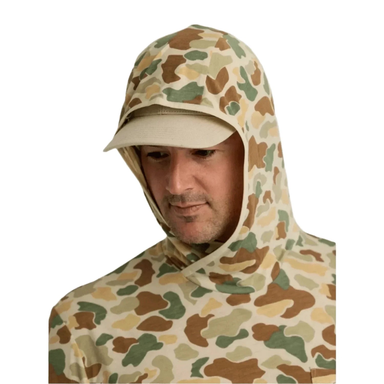 Free Fly Apparel 01. MENS APPAREL - MENS LS SHIRTS - MENS LS HOODY Men's Bamboo Lightweight Hoodie VINTAGE CAMO