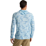 Free Fly Apparel 01. MENS APPAREL - MENS LS SHIRTS - MENS LS HOODY Men's Bamboo Lightweight Hoodie SEASMOKE CAMO - SURF BLUE