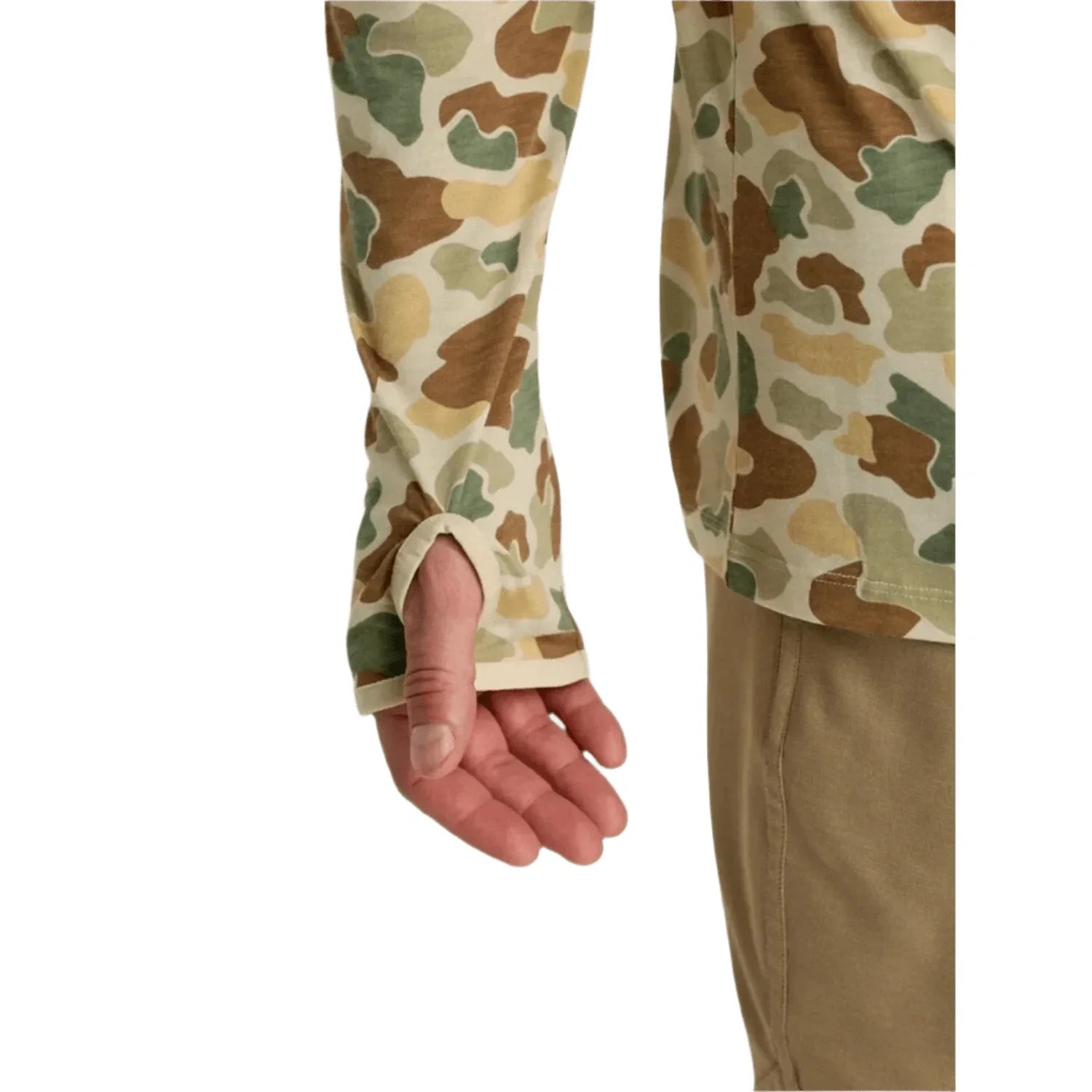 Free Fly Apparel 01. MENS APPAREL - MENS LS SHIRTS - MENS LS HOODY Men's Bamboo Lightweight Hoodie VINTAGE CAMO