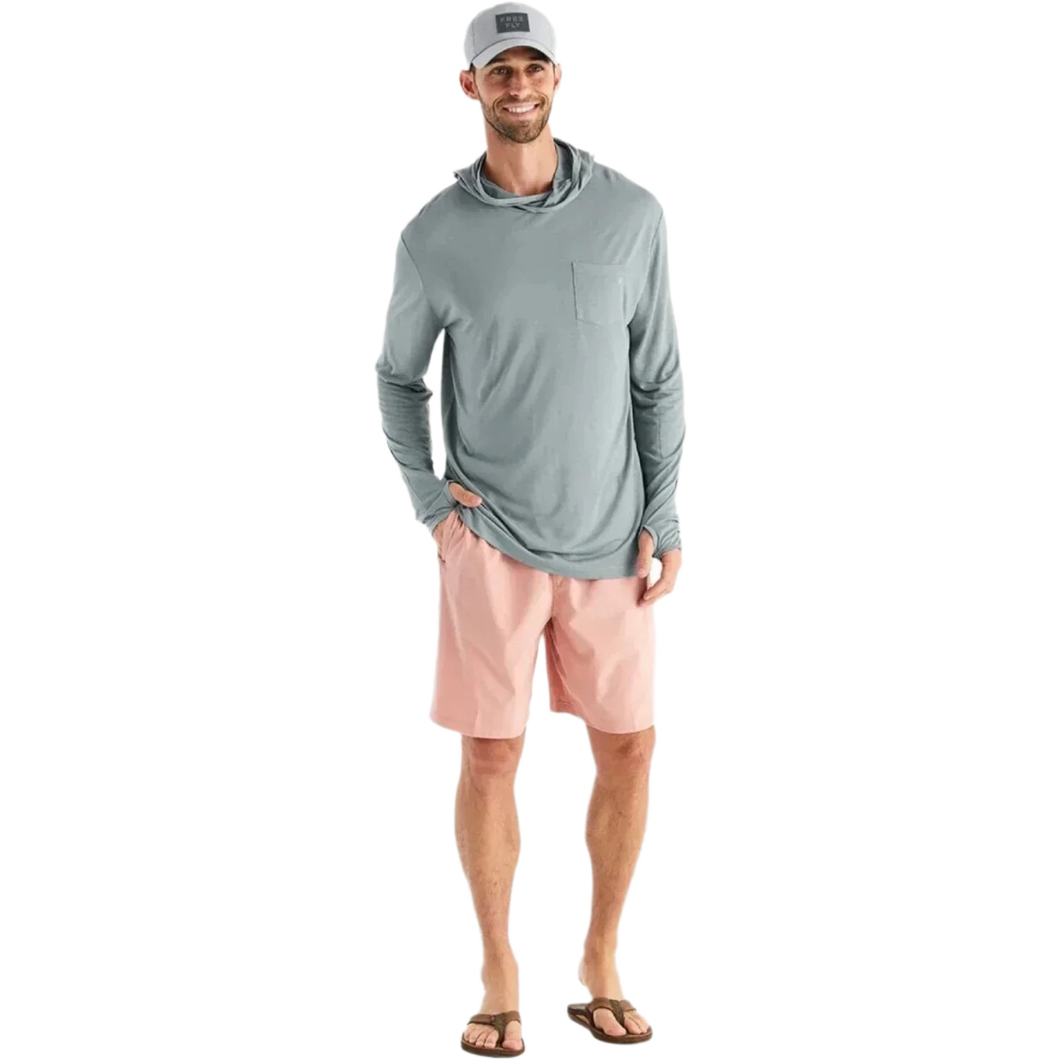 Free Fly Apparel 01. MENS APPAREL - MENS LS SHIRTS - MENS LS HOODY Men's Bamboo Lightweight Hoodie SLATE