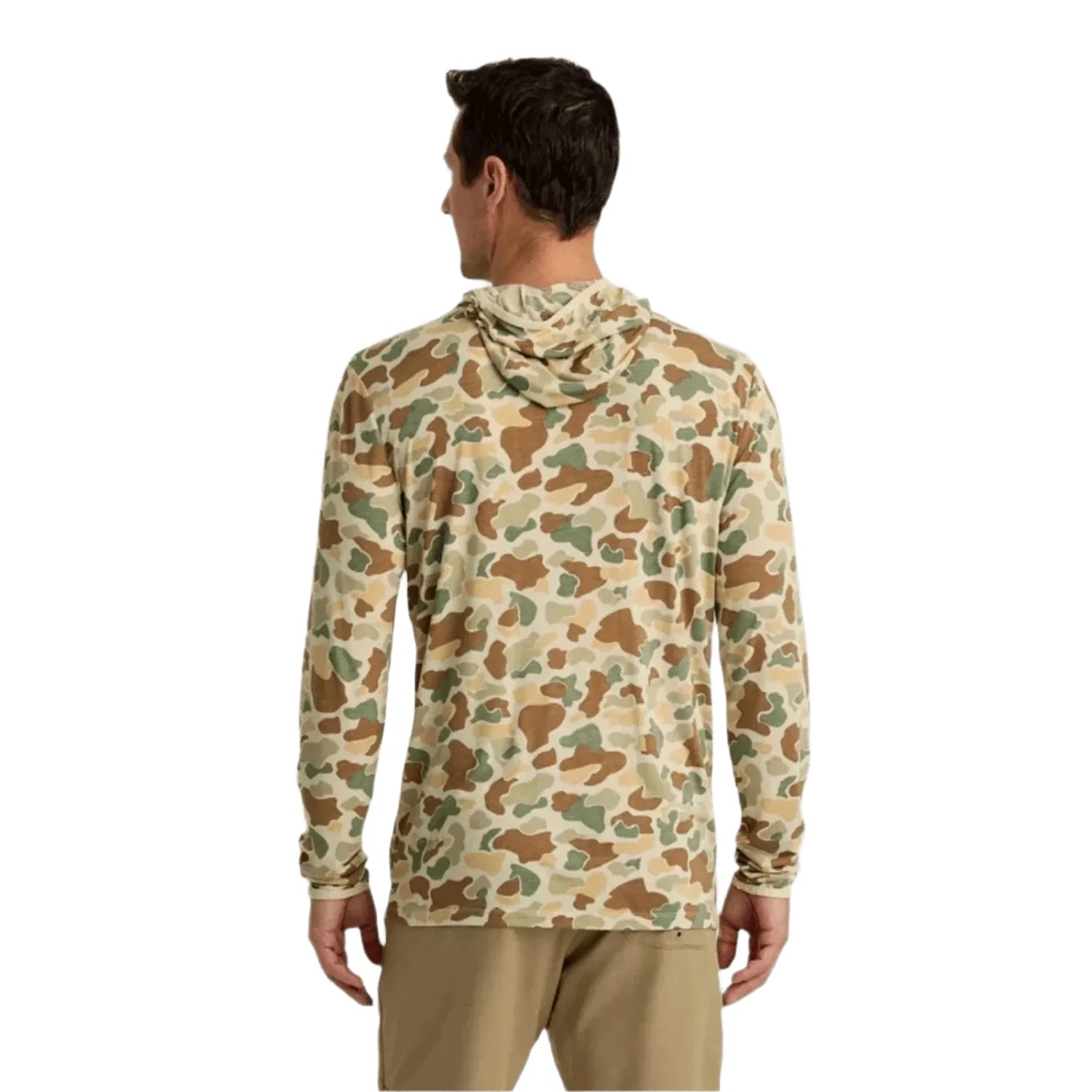 Free Fly Apparel 01. MENS APPAREL - MENS LS SHIRTS - MENS LS HOODY Men's Bamboo Lightweight Hoodie VINTAGE CAMO