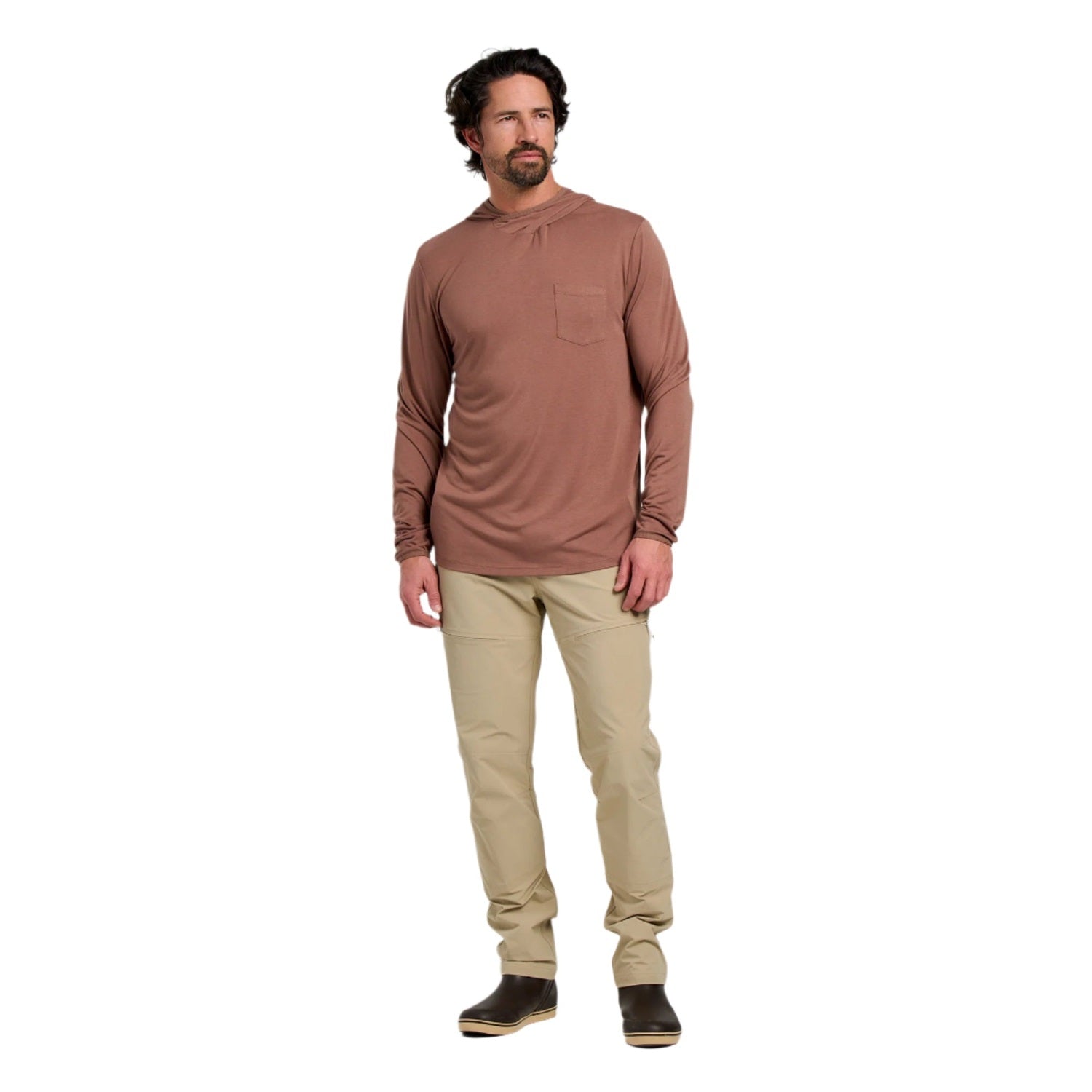 Free Fly Apparel 01. MENS APPAREL - MENS LS SHIRTS - MENS LS HOODY Men's Bamboo Lightweight Hoodie NUTMEG