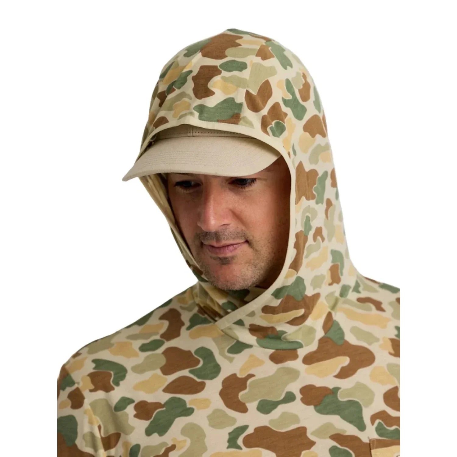 Free Fly Apparel 01. MENS APPAREL - MENS LS SHIRTS - MENS LS HOODY Men's Bamboo Lightweight Hoodie VINTAGE CAMO