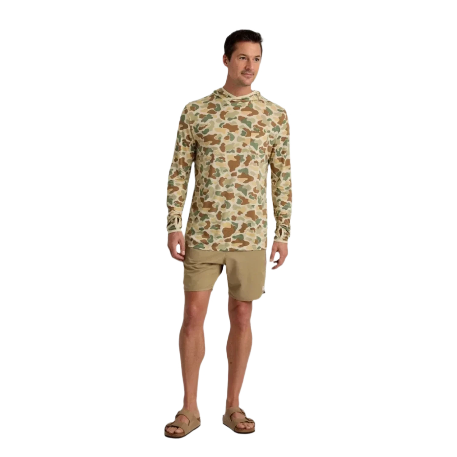 Free Fly Apparel 01. MENS APPAREL - MENS LS SHIRTS - MENS LS HOODY Men's Bamboo Lightweight Hoodie VINTAGE CAMO